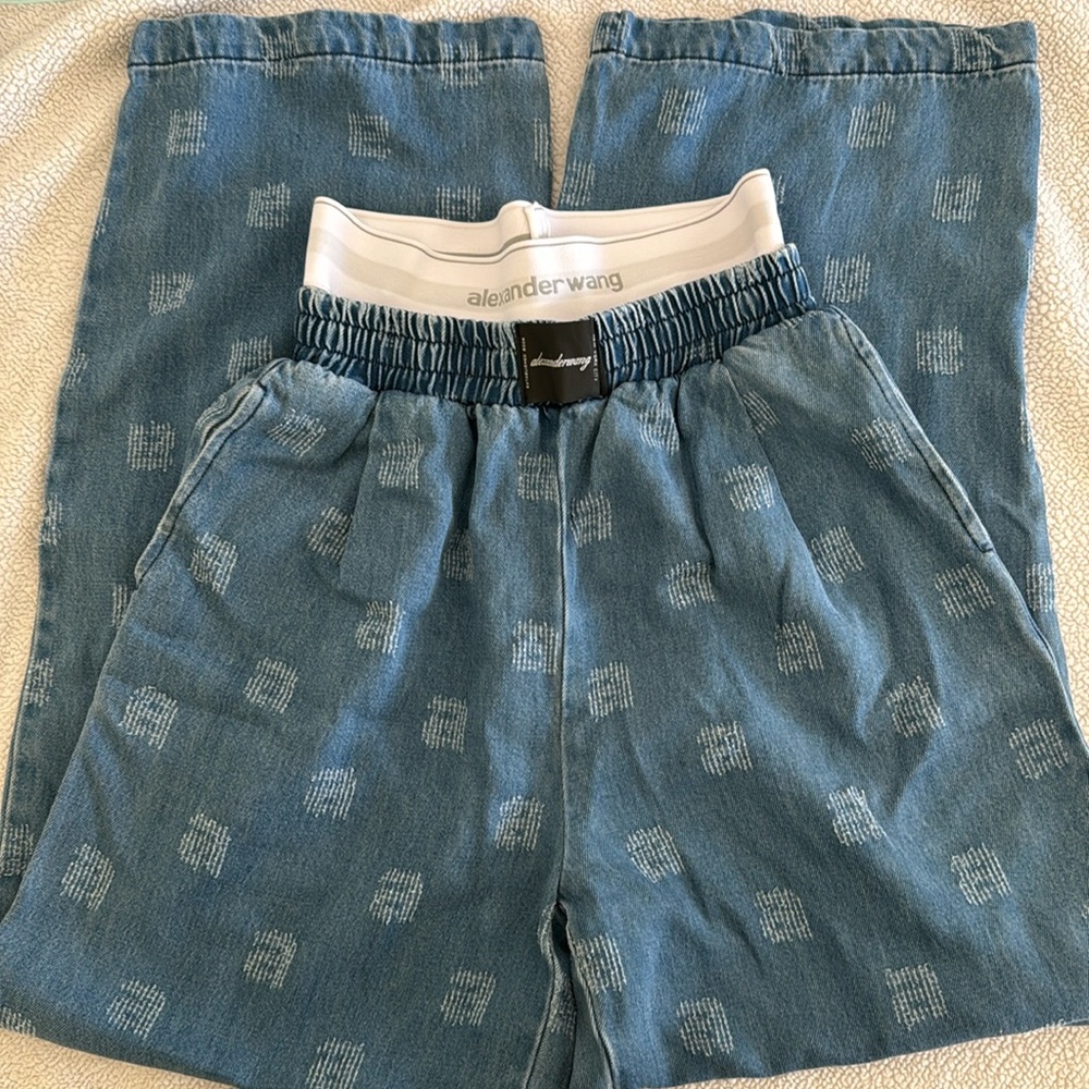 Alexander Wang CA00985 loose denim pant boxer waist